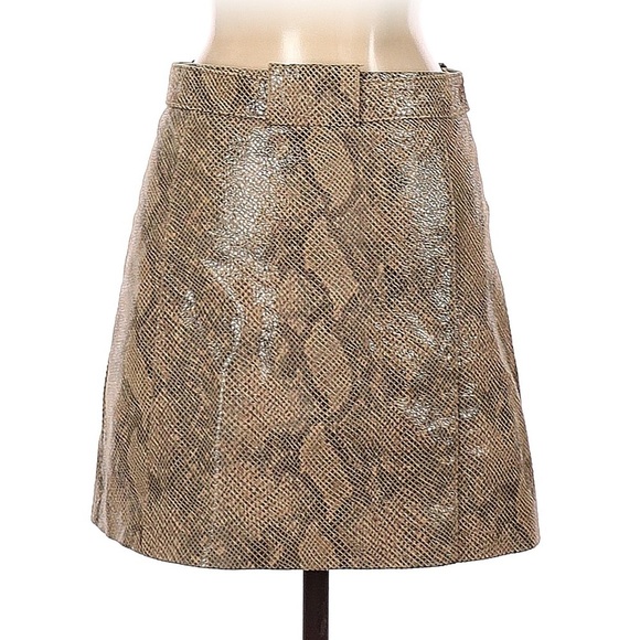 Zara Animal Print Faux Leather Skirt XS - Picture 2 of 2